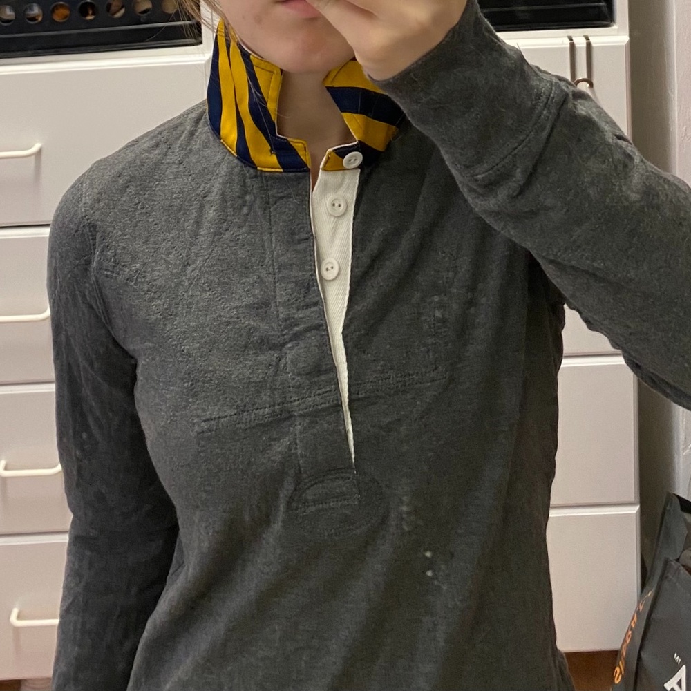 Rugby Shirt with Silk Collar Detail
